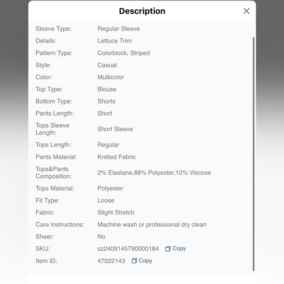 Striped Ruffle Trim Knit Two-Piece Set NWT - Picture 6 of 8